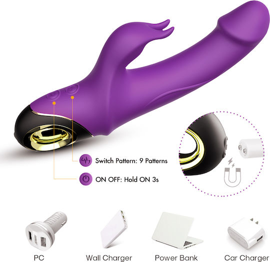 Kinksters Δονητής Rabbit 22cm Μωβ