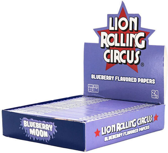 Lion Rolling Circus Blueberry Moon Листчета за свиване на цигари King Size 32 листове 24бр