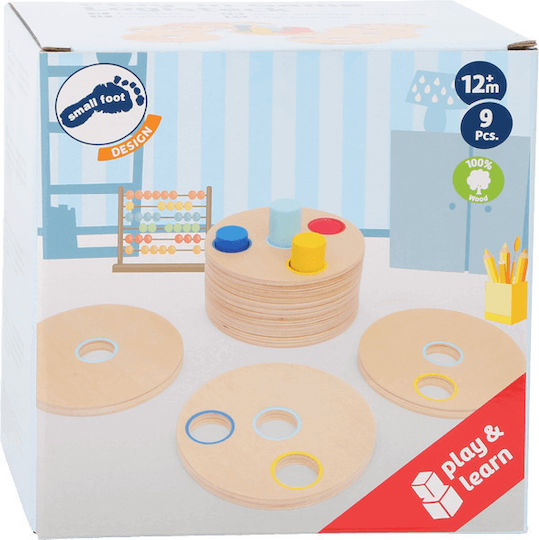 Small Foot Shape Sorting Toy Plug in Game made of Wood for 3++ Months