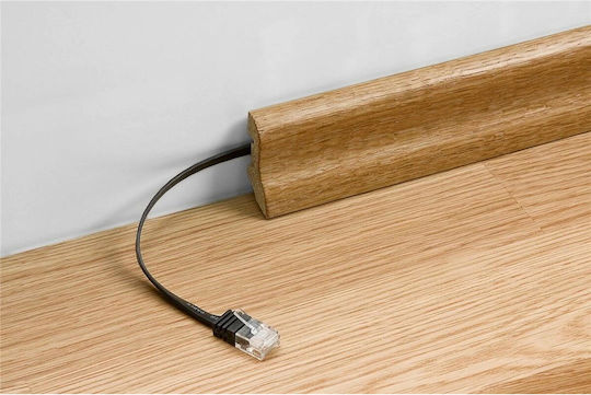 Goobay Flaches U/UTP Cat.6 (Gigabit) Netzwerkkabel Ethernet 5m Schwarzes