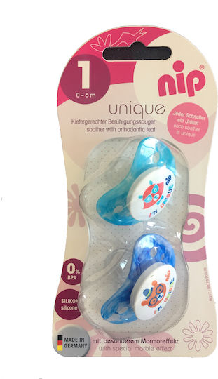 Nip Unique Πιπίλες Σιλικόνης για 6+ μηνών 2τμχ