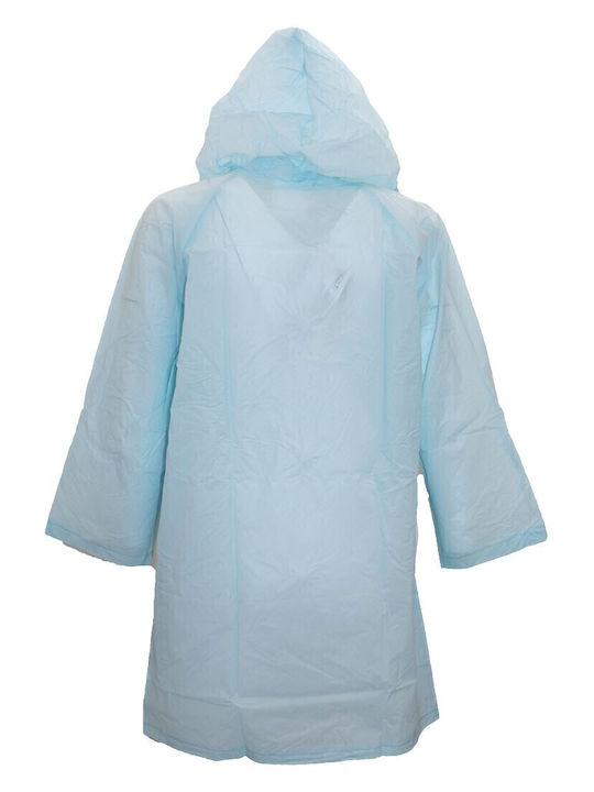 Waterproof Kids' Casual Jacket Long with Hood Light Blue