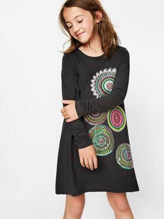 Desigual Mädchen Kleid Langärmelig Gray