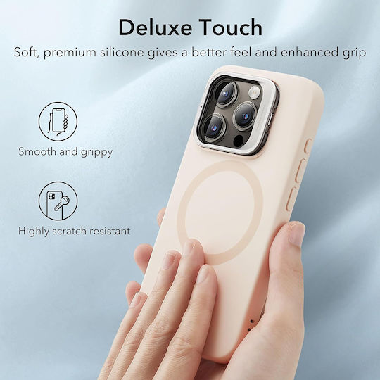 ESR Cloud Soft Halolock Kickstand Umschlag Rückseite Silikon 1.2mm Beige (iPhone 15 Pro Max)