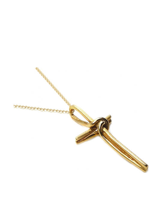 Polytimo Men's Gold Cross 18K with Chain