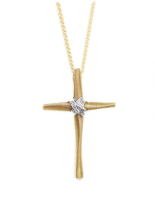Polytimo Men's Gold Cross 18K with Chain