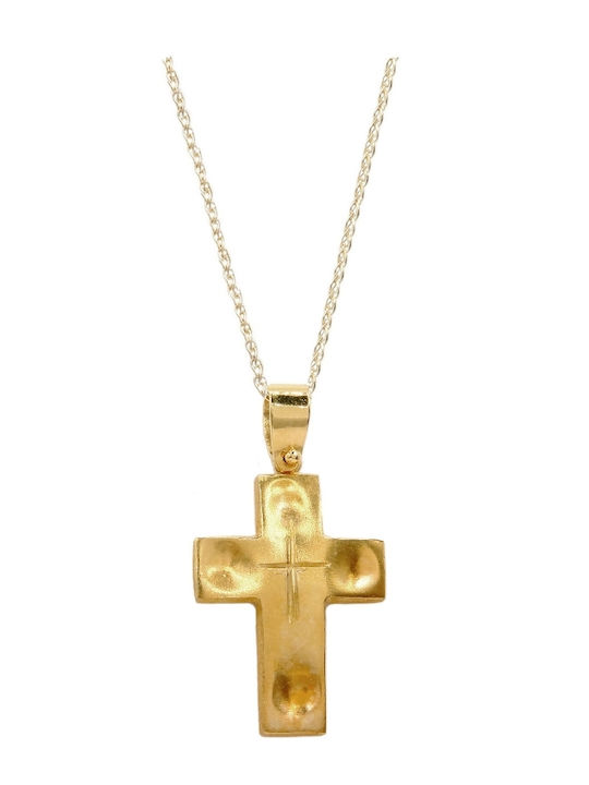 Polytimo Women's Gold Cross 14K with Chain