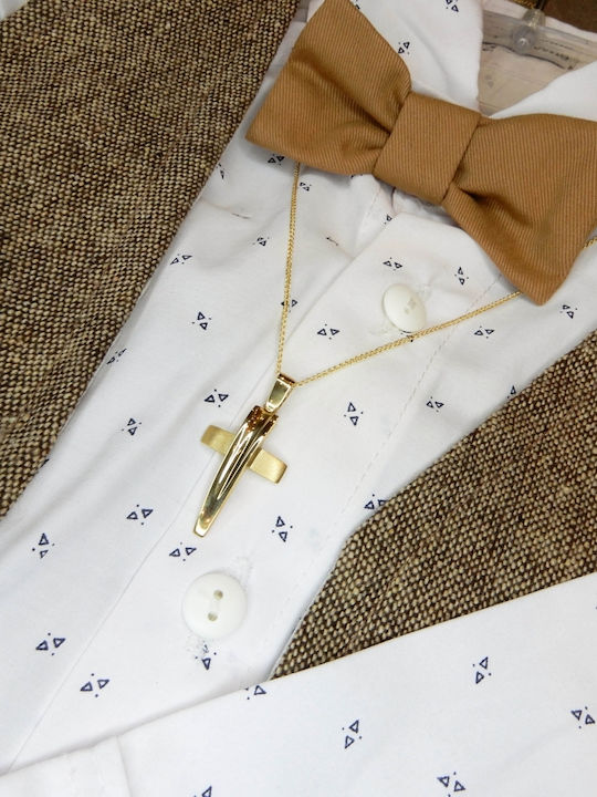 Polytimo Herren Gold Kreuz 14K mit Kette