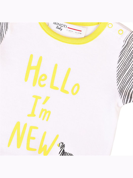 Детска блуза Бял Тениска памучна "Hello I'm New"
