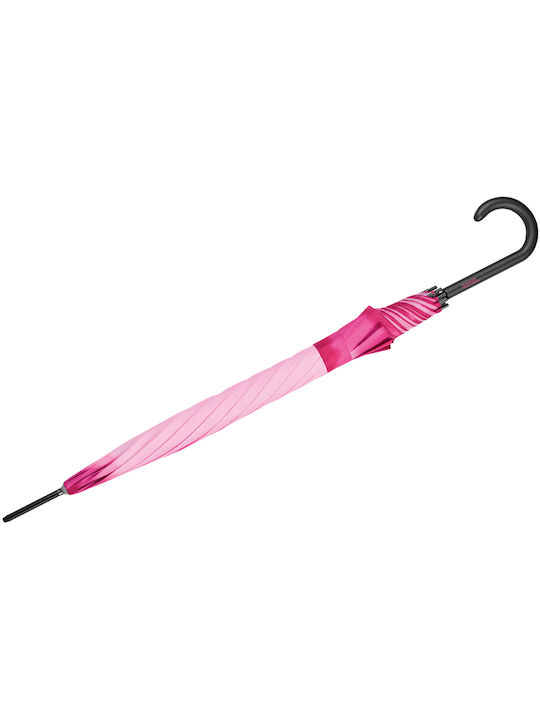 Benetton Automatic Umbrella with Walking Stick Fuchsia