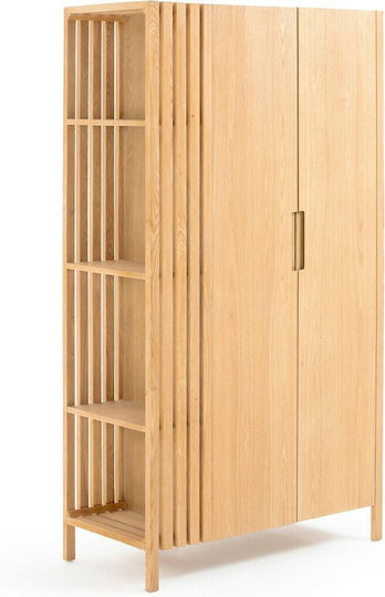 Lazar Δίφυλλη Ντουλάπα 104x50x190cm Καφέ Lazar Δίφυλλη Ντουλάπα 104x50x190cm Καφέ
