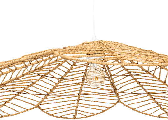 Atmosphera Folk Adjustable Ceiling Light Beige with Rope for E27 Socket 98x98cm