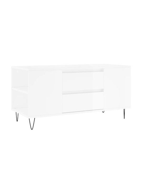 Rechteckig Couchtisch White L102xB44.5xH50cm