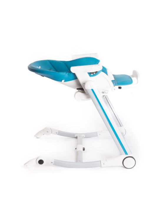 Bo Jungle B-High Chair Αναδιπλούμενο Καρεκλάκι Φαγητού με Ρυθμιζόμενο Ύψος Τιρκουάζ