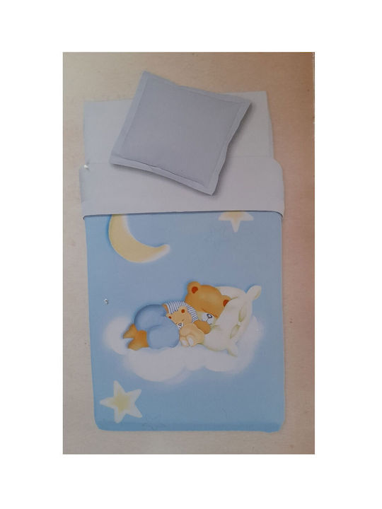 Manterol Casa Blanket Spanish Cot Alfa Velvet Light Blue Sky Blue 110x140cm
