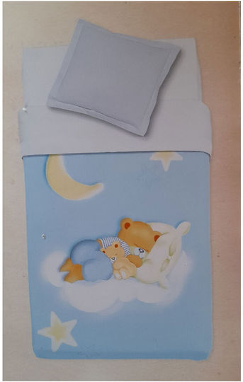 Manterol Casa Одеяло Испания Детско легло Alfa Велур Синьо Sky Blue 110x140см.