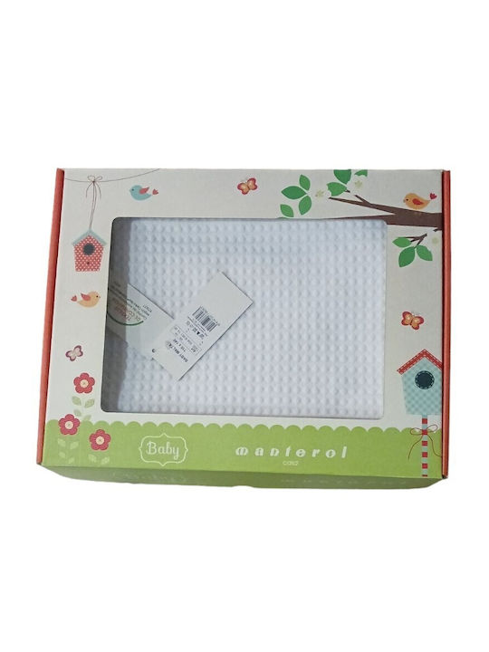 Manterol Casa Blanket Spanish Cot Cotton White White 110x140cm