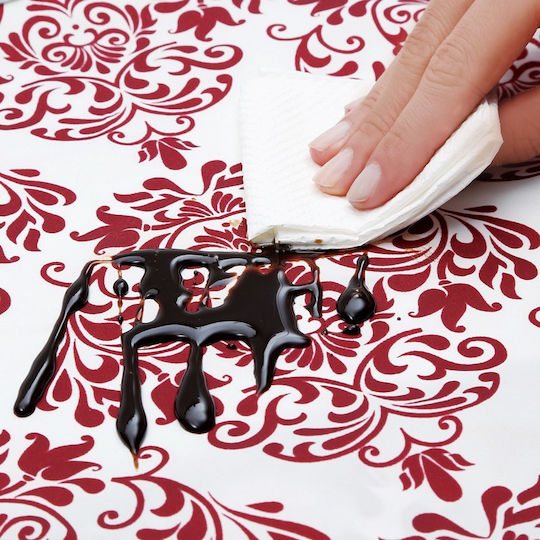 Naforye Burgundy Waterproof Bib Plastic with Hoop & Loop Fastener & Pocket Red for 6 m+