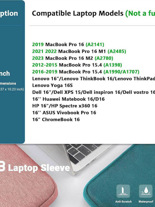 ZYB Θήκη Laptop 14" Ροζ 1000-42210101 ZYB Θήκη Laptop 14" Ροζ 1000-42210101