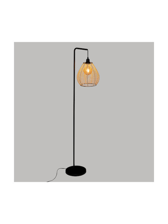 Stehleuchte H149.5cm. mit Fassung für Lampe E27 Schwarz