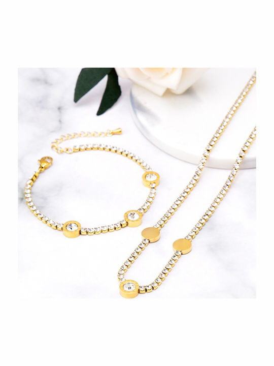 Callajewels Set with Necklace & Bracelet Gold Plated