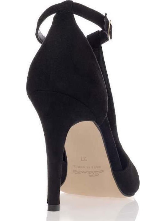 Suede Black Heels