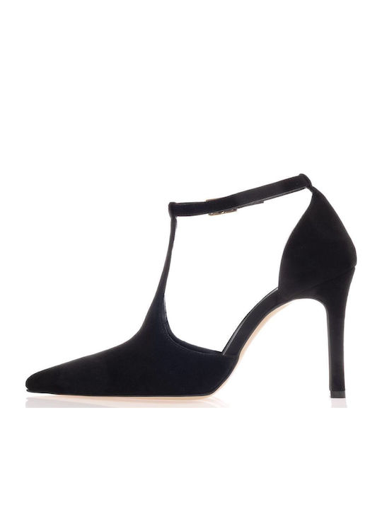 Suede Black Heels