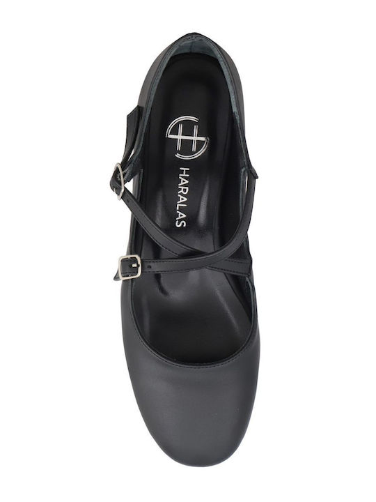 Synthetic Leather Black Heels