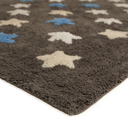 Baby Adventure Stars Ръчно изработено Детско килимче Звезди Памучно Кафяв 120x170см