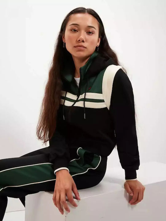 Perna Cropped Women's Sweatshirt Jacket Hooded Black