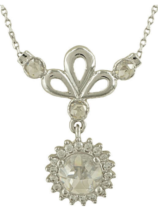 Kiriakos Gofas Set with Necklace , Earrings & Ring from White Gold 14K with Stones