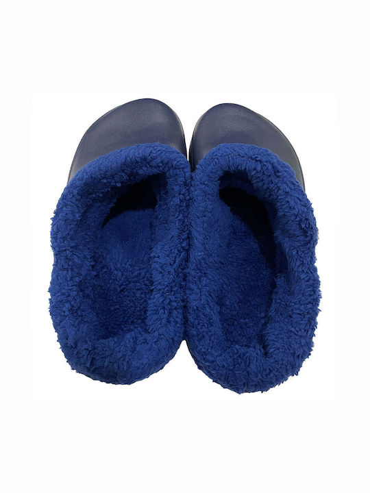 Ustyle Clogs mit Pelz Blau