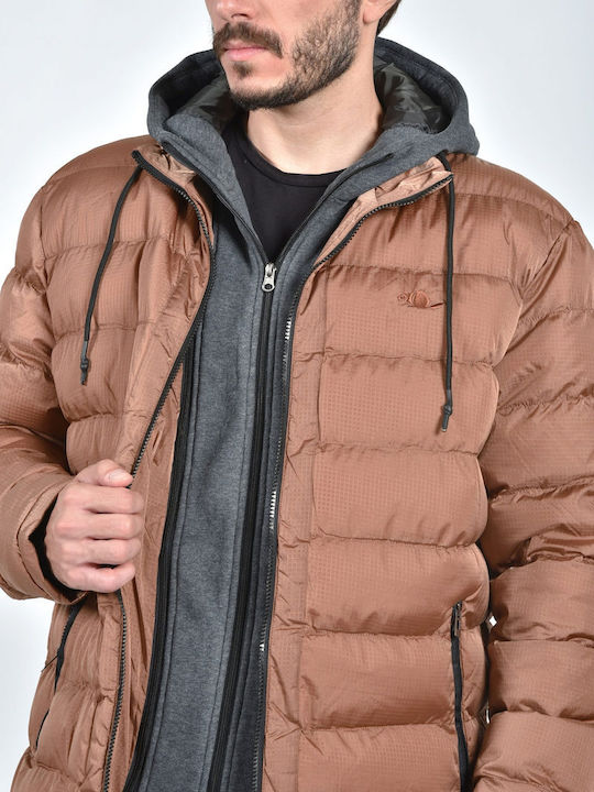 Мъжко яке Puffer Brown