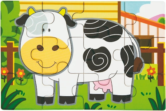 Ξύλινο Παιδικό Puzzle Diorama Farm για 2+ Ετών 48pcs Andreu Toys