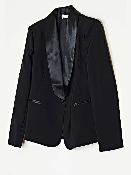 Cuca Women's Crepe Waisted Blazer Black