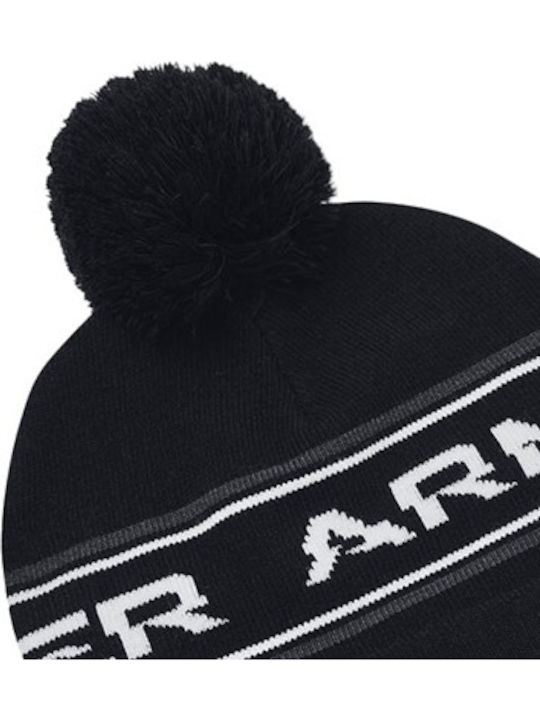 Halftime Pom Pom Beanie Unisex Beanie Gestrickt in Schwarz Farbe