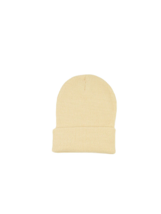 24 Colours Beanie Unisex Σκούφος Πλεκτός σε Μπεζ χρώμα