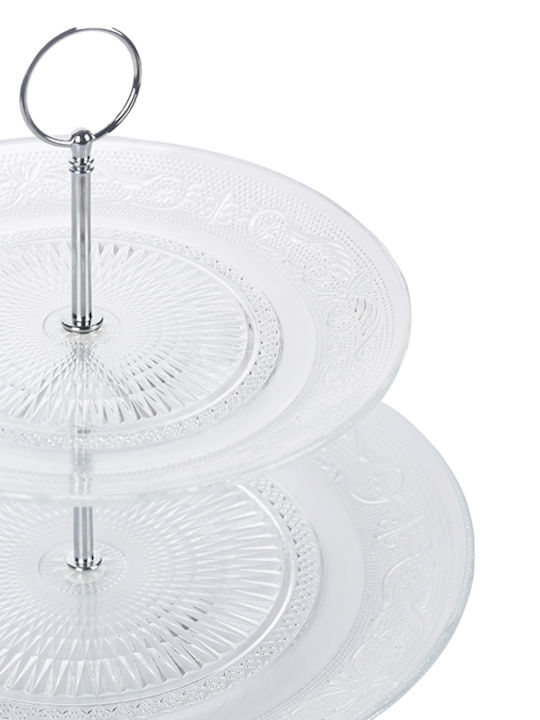 General Trade Glass Tiered Appetizer Stand 2 Tiers White Ø18cm W23xL25cm General Trade Glass Tiered Appetizer Stand 2 Tiers White Ø18cm W23xL25cm