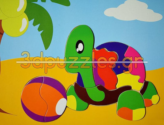 Wooden Kids Peg Puzzle Wooden Puzzle Turtle for 2+ Years 11pcs Anelixi