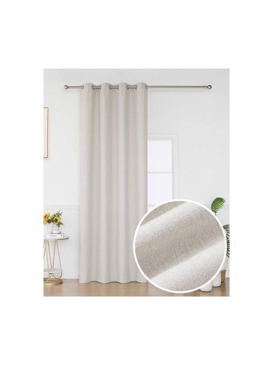 Viokarpet Vorhang mit Grommets 7000-01 Weißer 140x265cm