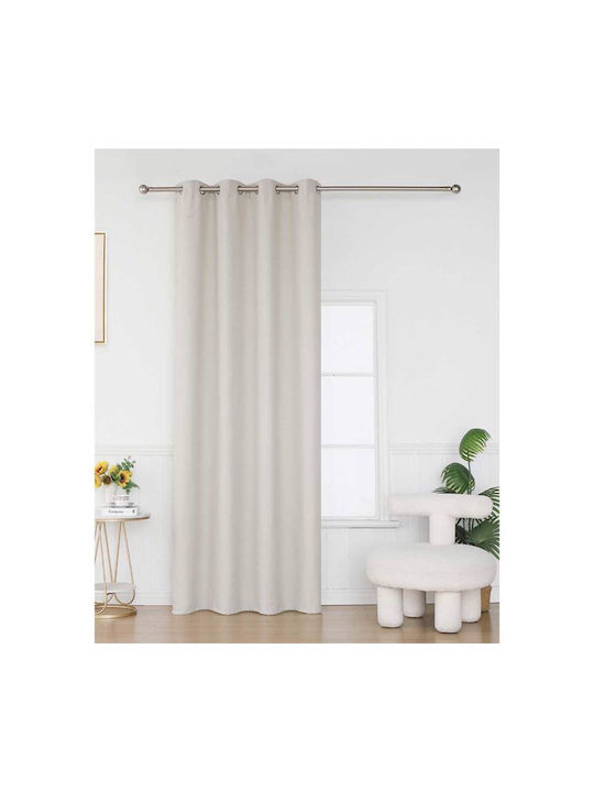 Viokarpet Vorhang mit Grommets 7000-01 Weißer 140x265cm