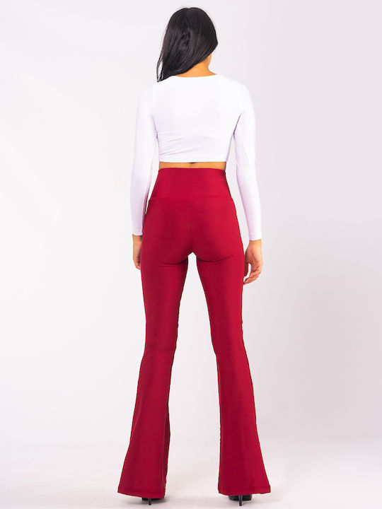 Damen Leggings Formendefinition Hohe Taille Push-up Burgundisch