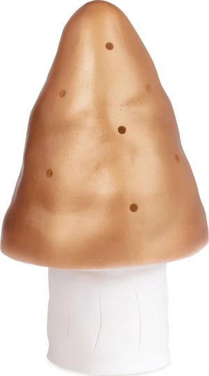 Egmont Led Kids Decorative Lamp Bedside Lamp Mushroom Gold 15x15x28εκ.