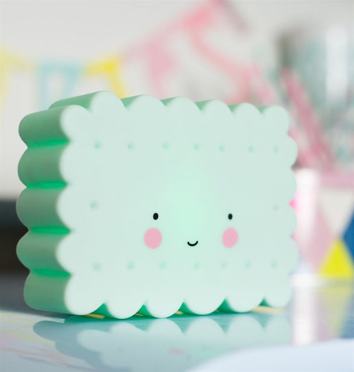 A Little Lovely Company Led Παιδικό Διακοσμητικό Φωτιστικό Mini Cookie Light Mint Πράσινο