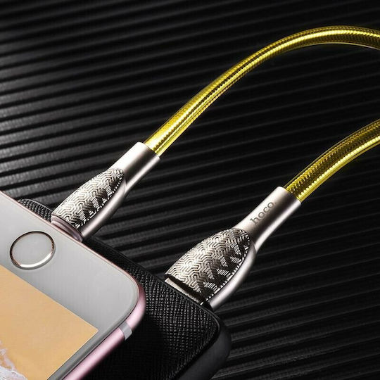 Hoco Braided / Flat USB to Lightning Cable Χρυσό 1.2m (HC-U52LGD)