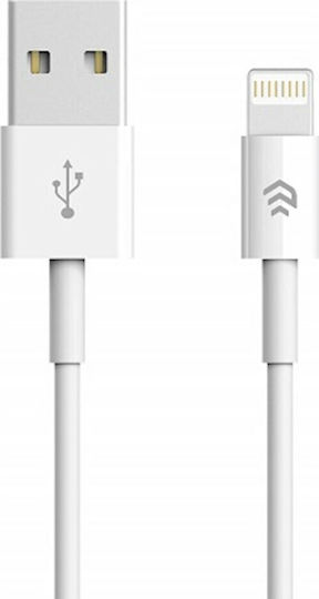 Devia USB-A to Lightning Cable Λευκό 1m (DVCB-986650)