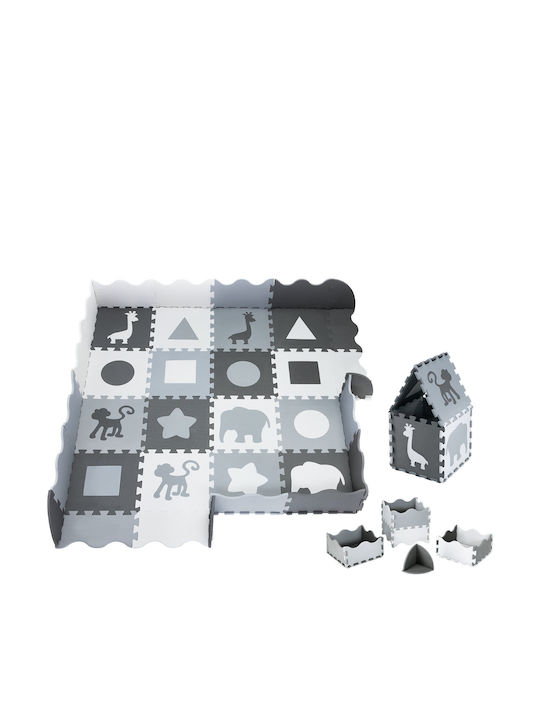 Moby System Kinderbodenpuzzle Grey 16Stück