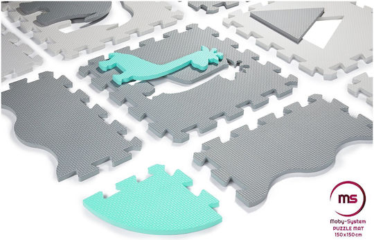 Moby System Kinderbodenpuzzle Mint 16Stück