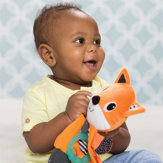 Infantino Cuddly Teether Fox Teething Ring BPA Free Plastic for 0 Months+