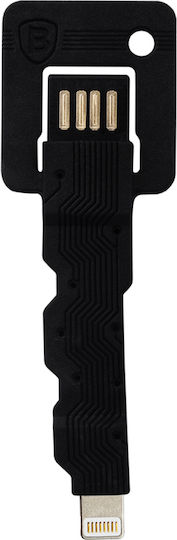 Baseus Cable Keys Keychain USB-A to Lightning Cable Black 0.07m (CAAPIPH5-KE01)